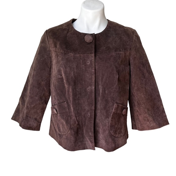 Live A Little Distressed Leather Swing Jacket, Brown. - Picture 2 of 11